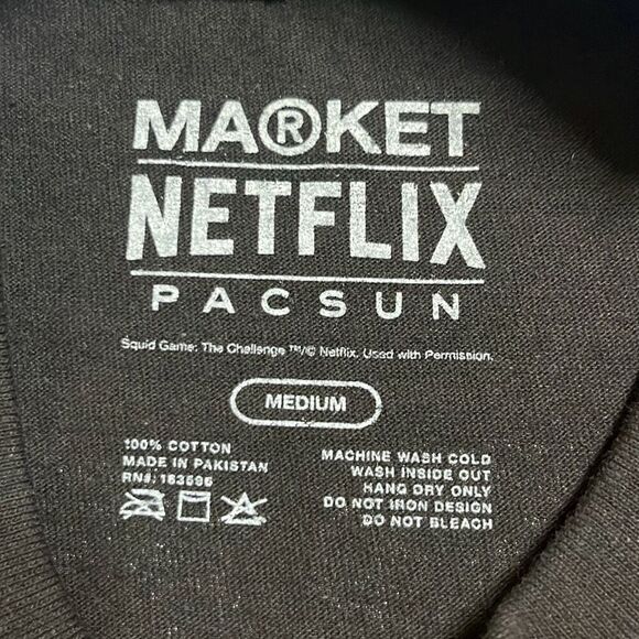 Market Netflix X Pacsun Mens Medium Black Squid Game Graphic Cotton Tshirt NEW - Picture 3 of 4